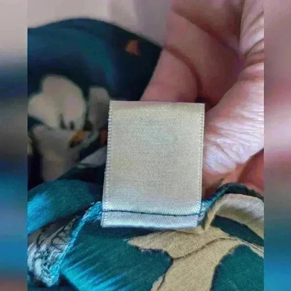 LOVESTICH Love Stitch Women's Med Boho Long Sleeve Blue Green Floral Blouse - Picture 6 of 11